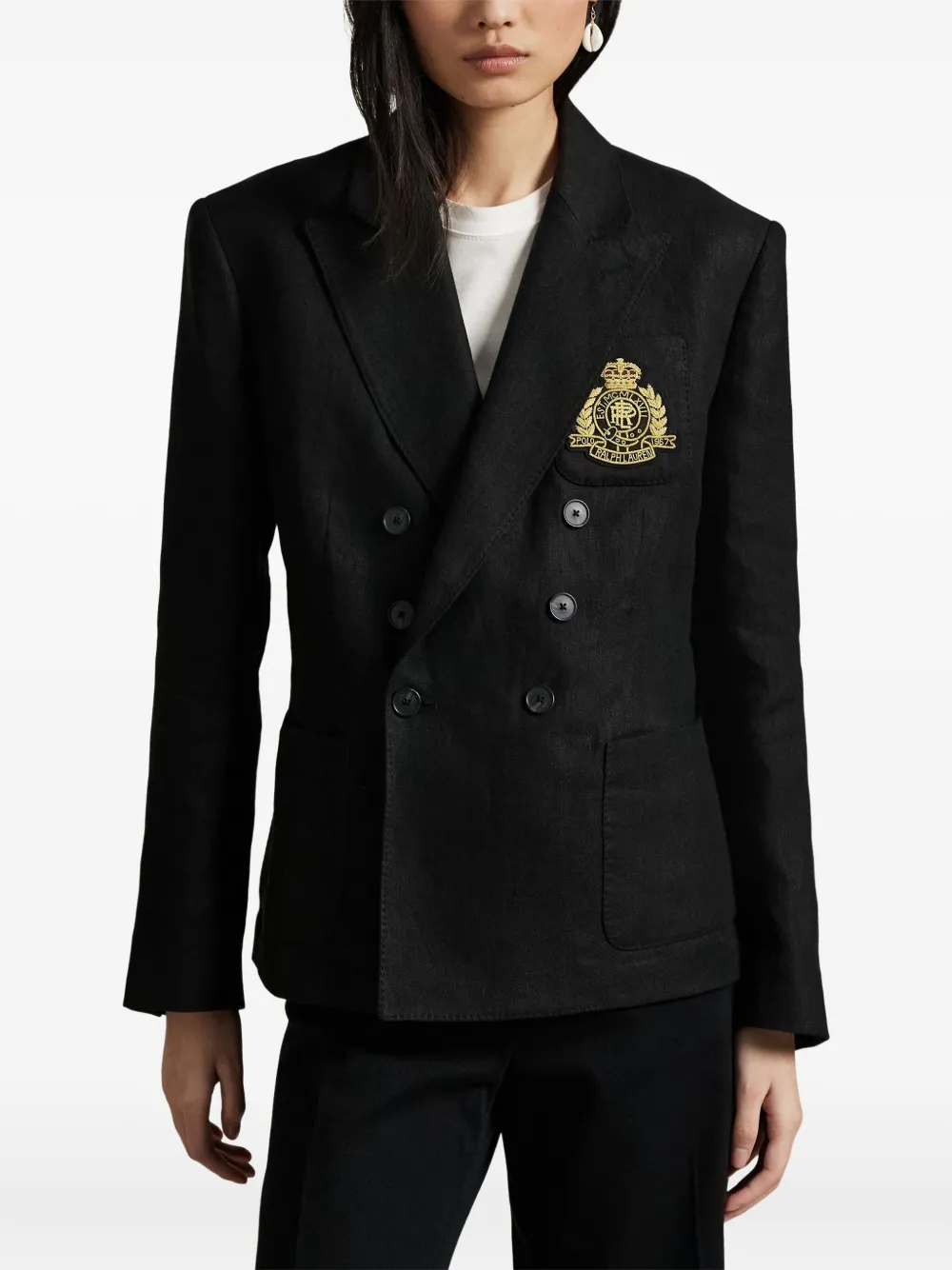 Polo Ralph Lauren Blazer met geborduurd logo Zwart