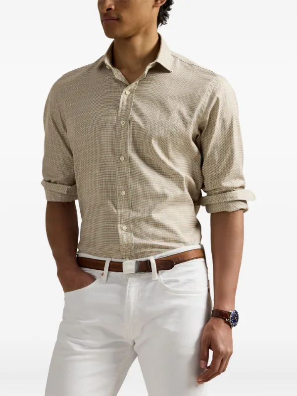 Polo Ralph Lauren Checked long-sleeve Shirt | Neutrals | FARFETCH RO