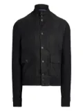 Ralph Lauren Purple Label knitted-panel button-front jacket - Black