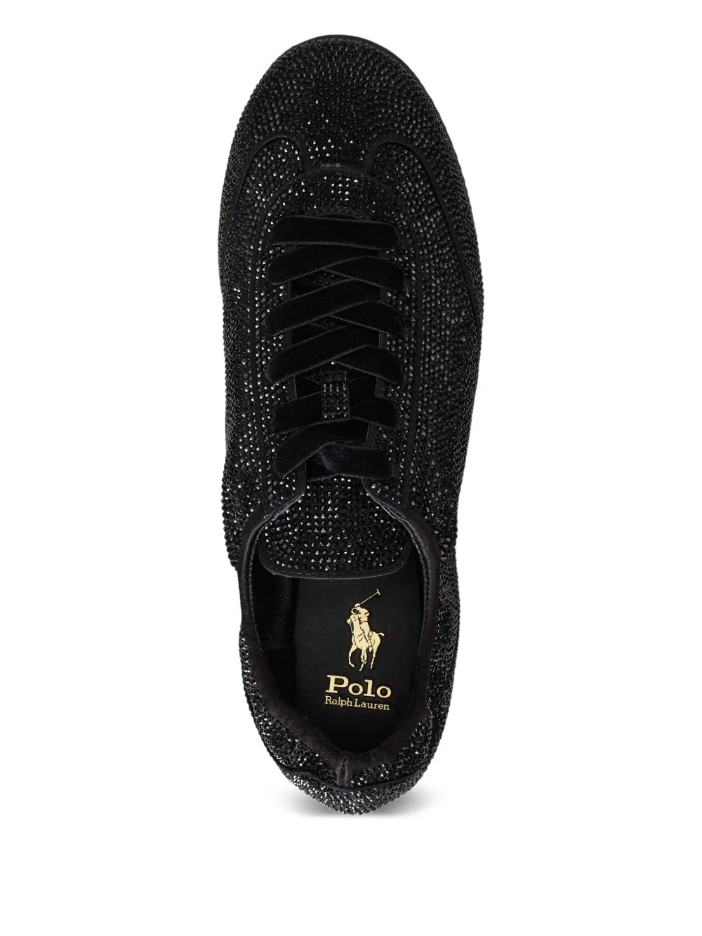 Polo Ralph Lauren crystal-embellished lace-up sneakers Black