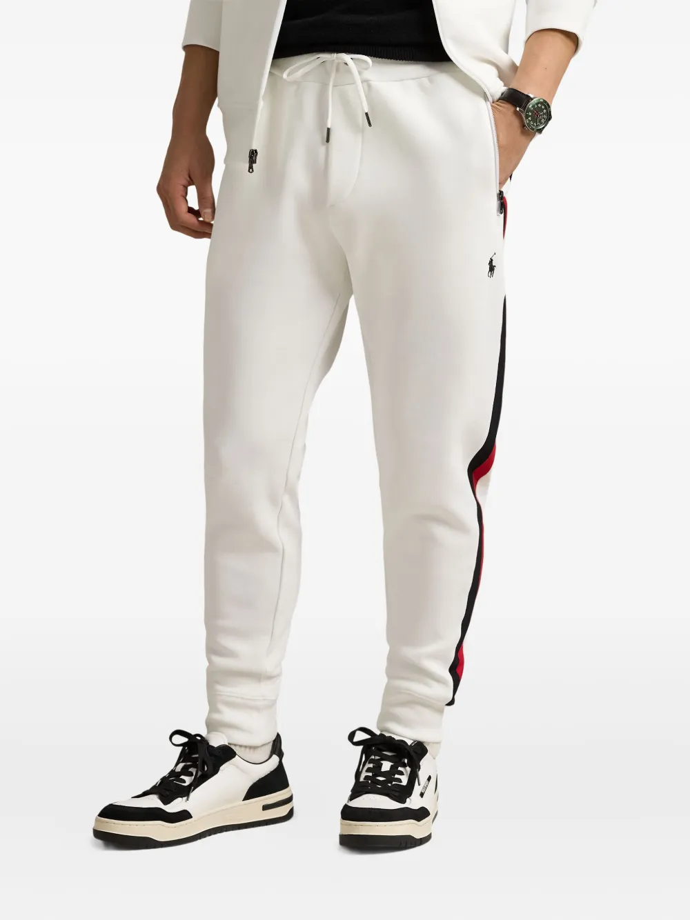 Polo Ralph Lauren Joggingbroek met colourblocking en toelopende pijpen Beige