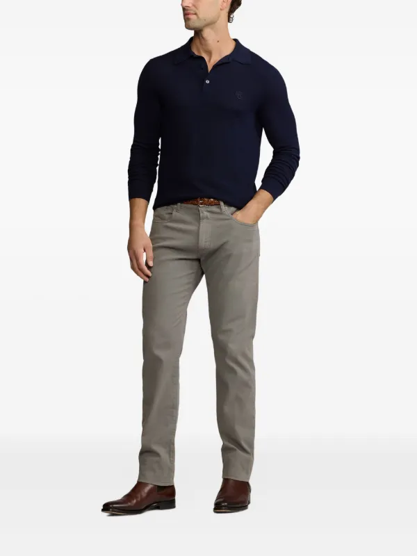 Ralph Lauren Purple Label ファインニット ポロシャツ | ブルー