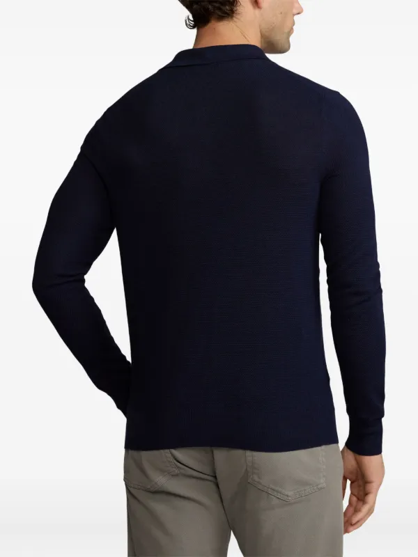 Ralph Lauren Purple Label ファインニット ポロシャツ | ブルー