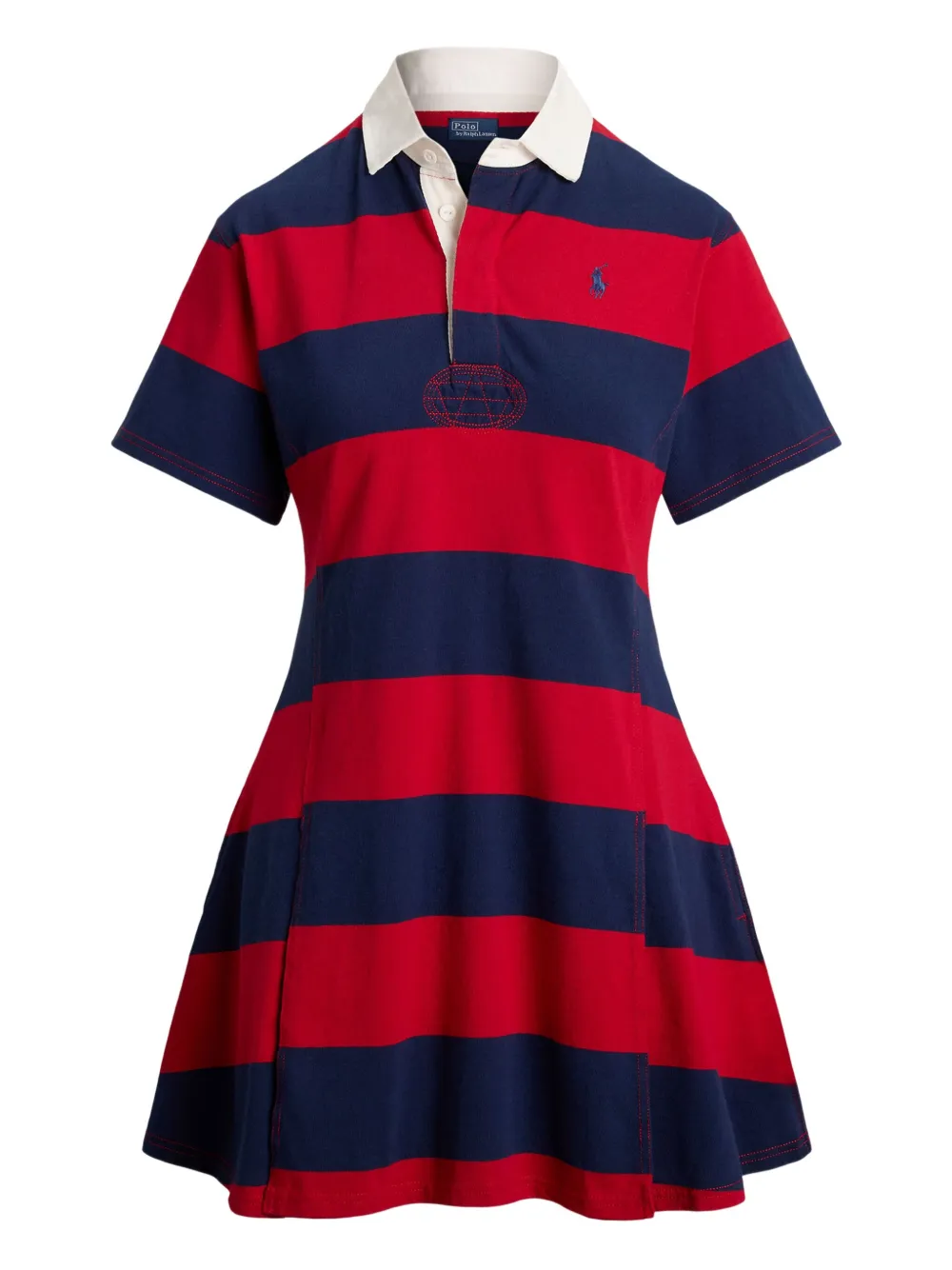 Polo Ralph Lauren striped-pattern mini dress | Red | Image 1