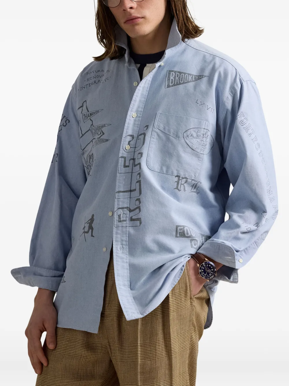 Polo Ralph Lauren Overhemd met grafische print Blauw