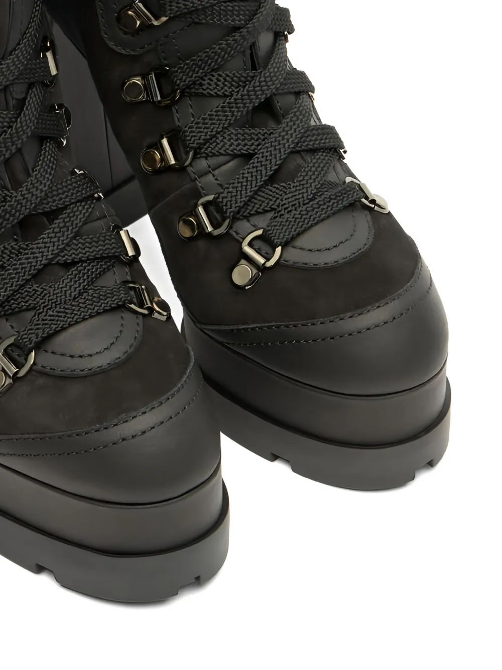 Casadei 120 mm veterlaarzen met plateauzool 9000 BLACK