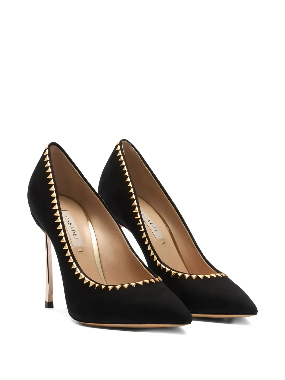 Casadei 100 mm stiletto pumps met studs Zwart