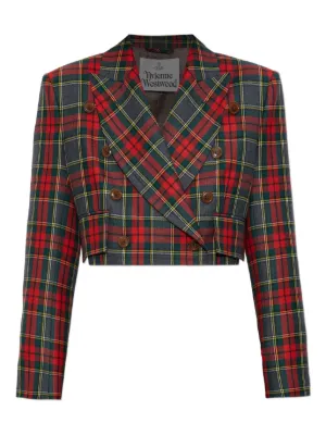 ジャケット Vivienne Westwood Tartan Cropped Blazer 国内発/送料関税込【Vivienne Westwood】 Tartan Cropped Blazer