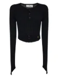 Vivienne Westwood ribbed button-up top - Black
