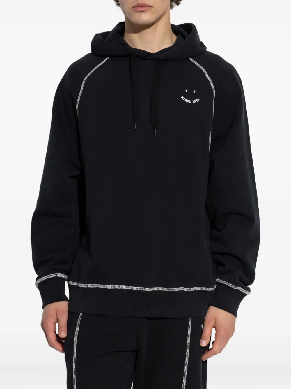 PS Paul Smith Happy hoodie met contrasterend stiksel Zwart