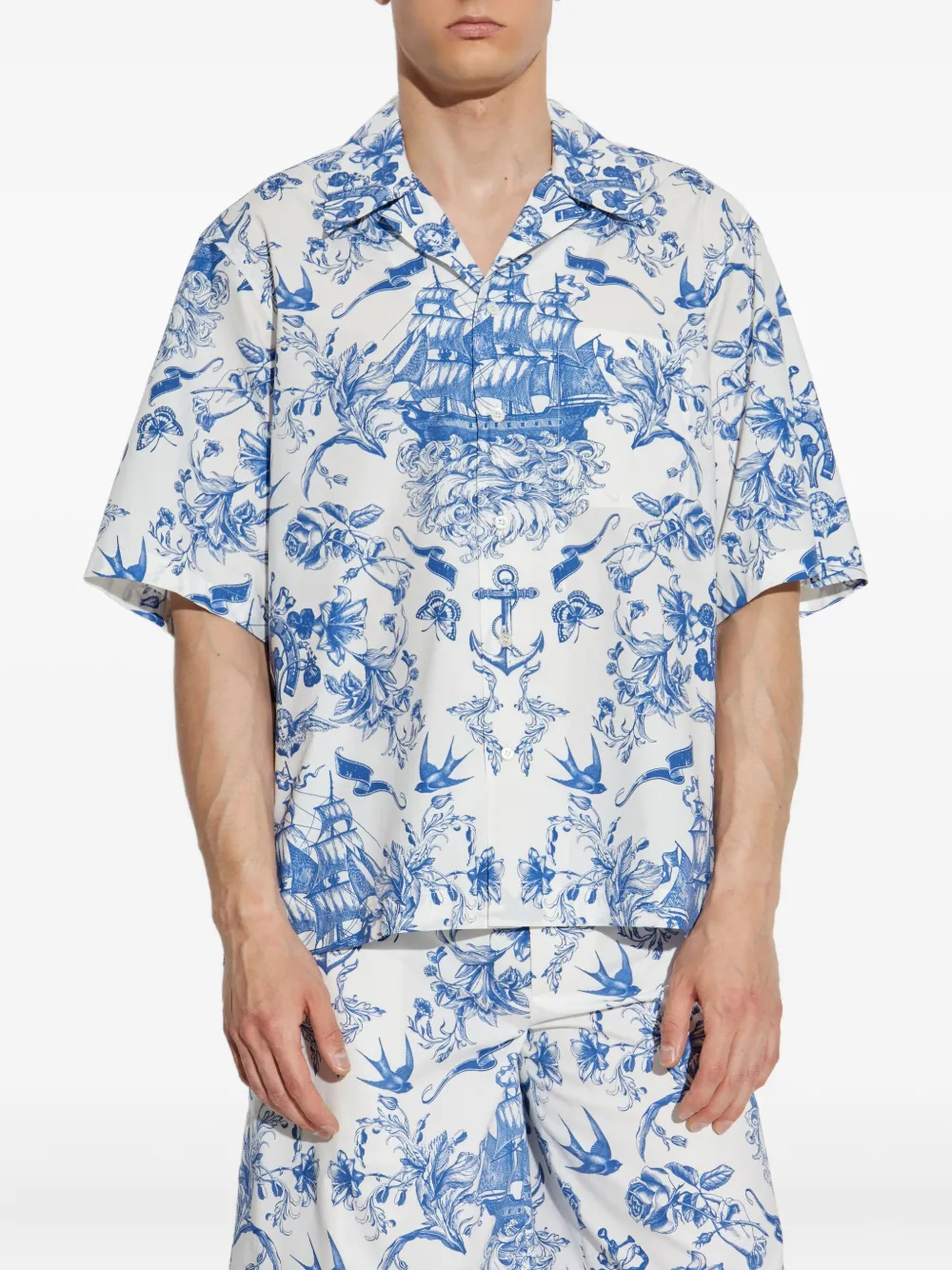 Alexander McQueen Overhemd met bloemenprint Blauw