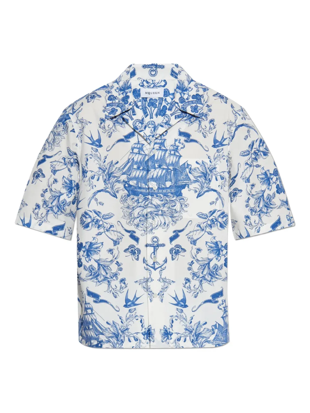 Alexander McQueen Overhemd met bloemenprint Blauw