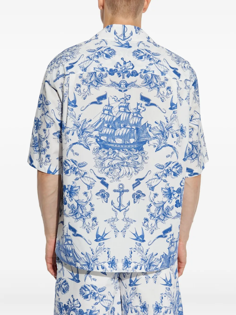Alexander McQueen Overhemd met bloemenprint Blauw