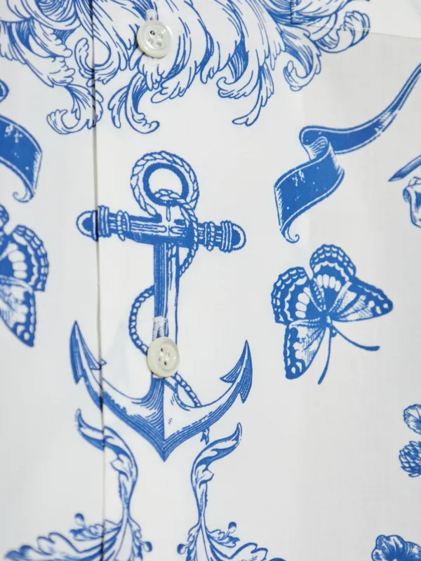 Alexander McQueen floral-print short-sleeve Shirt Blue FARFETCH VN - Main Image