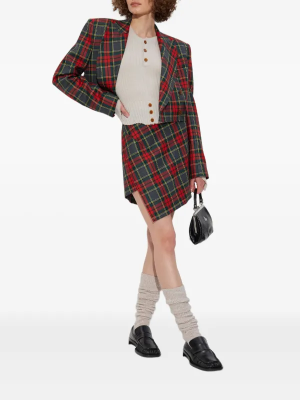 Vivienne Westwood アシンメトリックスカート Vivienne Westwood アシンメトリー チェックミニスカート