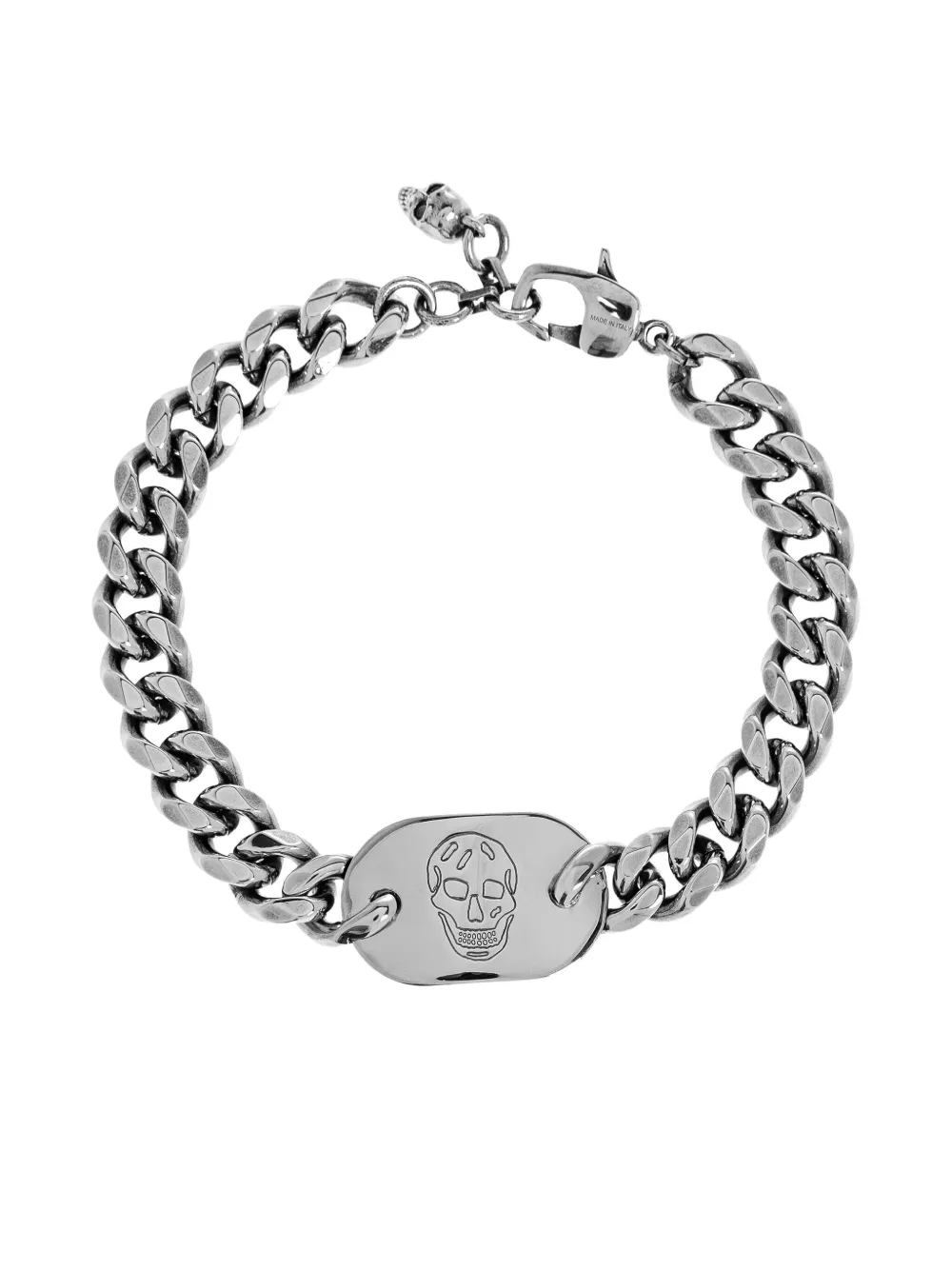Alexander McQueen skull-plaque curb-chain bracelet | Silver | Image 1