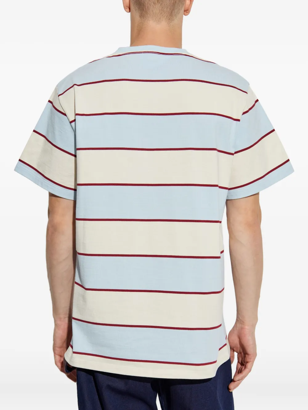 Alexander McQueen Gestreept T-shirt met korte mouwen Blauw