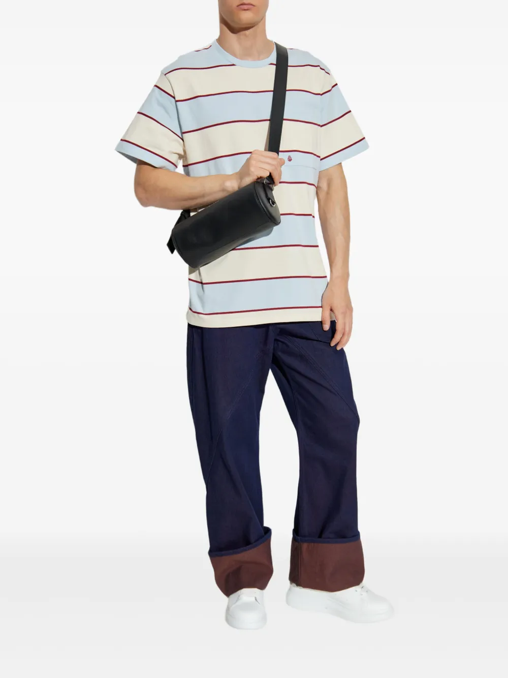 Alexander McQueen Gestreept T-shirt met korte mouwen Blauw