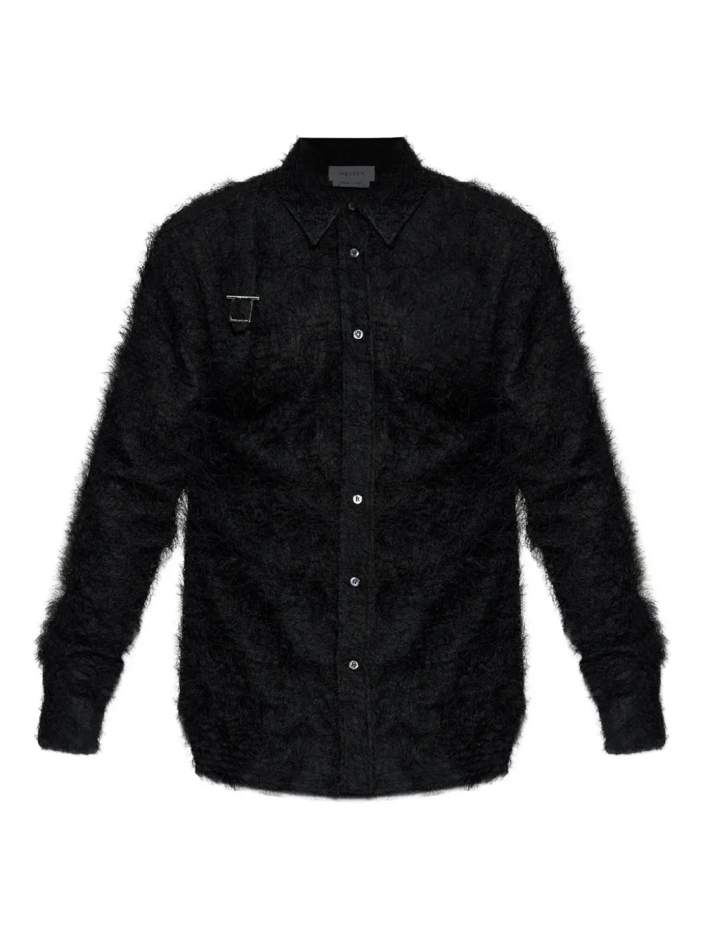 Alexander McQueen T-shirt van imitatiebont Zwart