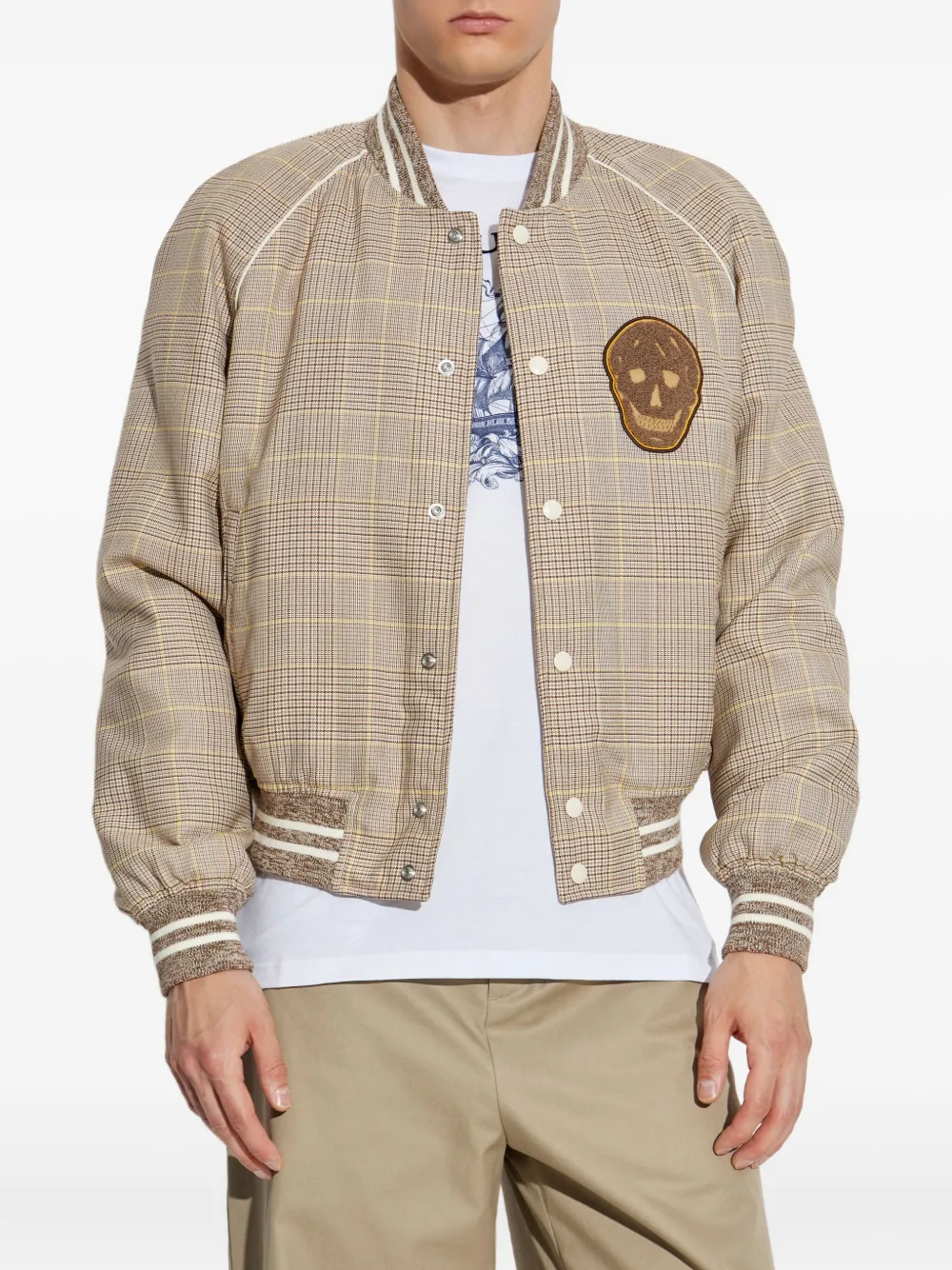 Alexander McQueen Geruit bomberjack Beige