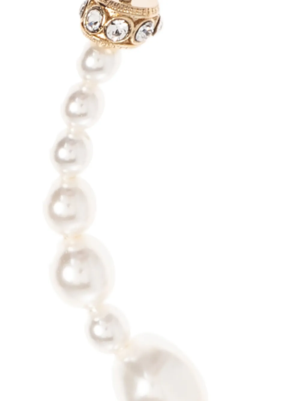 Alexander Mcqueen Skull And Pearl Friendship Bracelet In Gold