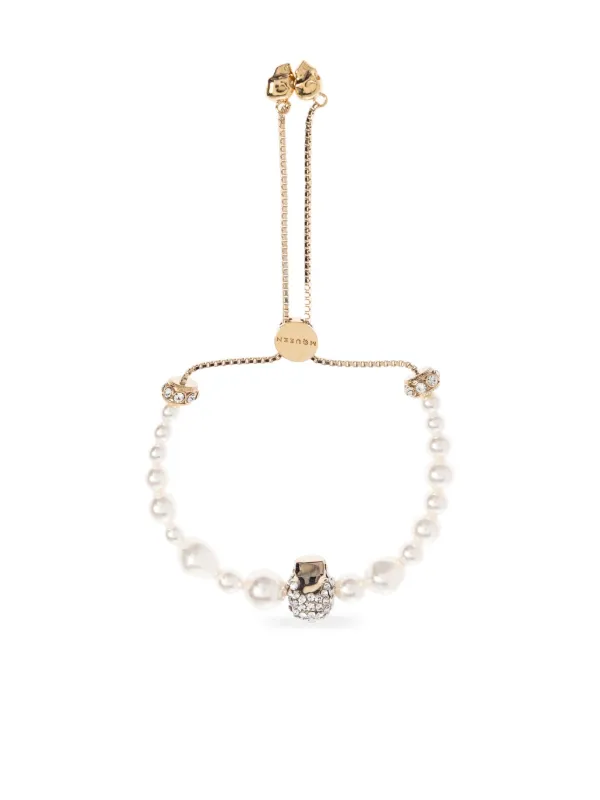 Alexander McQueen Pearl-embellished Bracelet in Gold