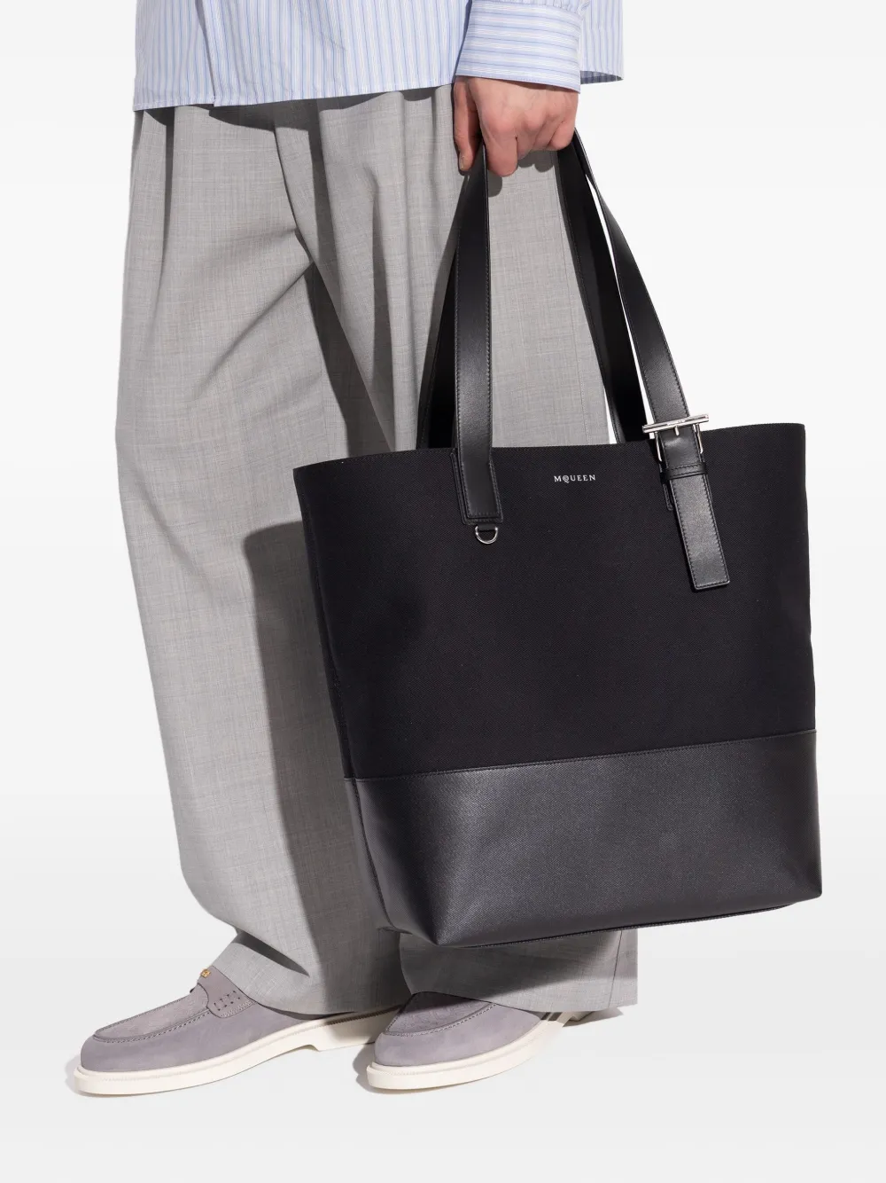 Alexander McQueen Leren shopper Zwart