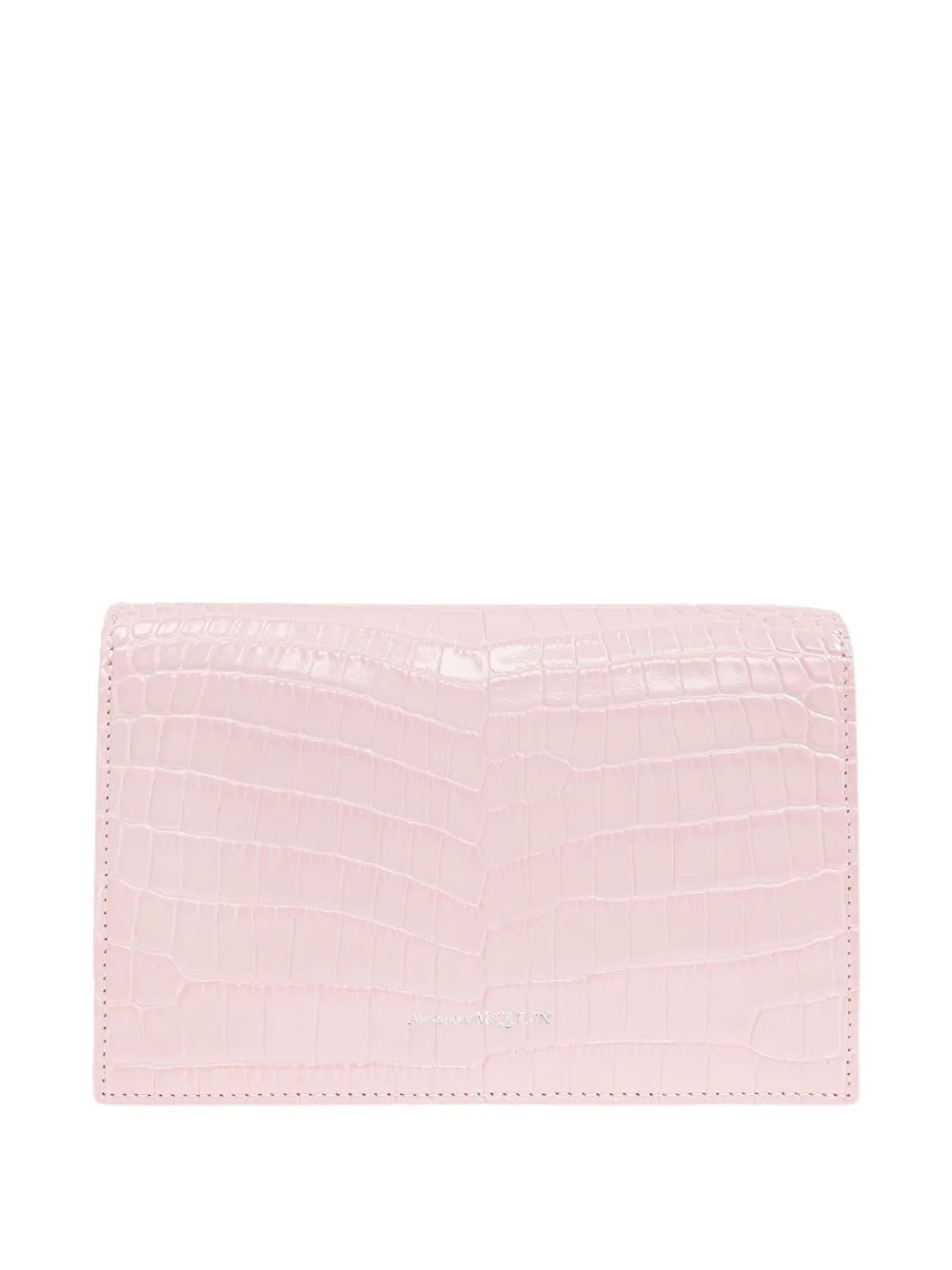 Alexander McQueen Kleine Skull schoudertas met krokodillen-reliëf Roze