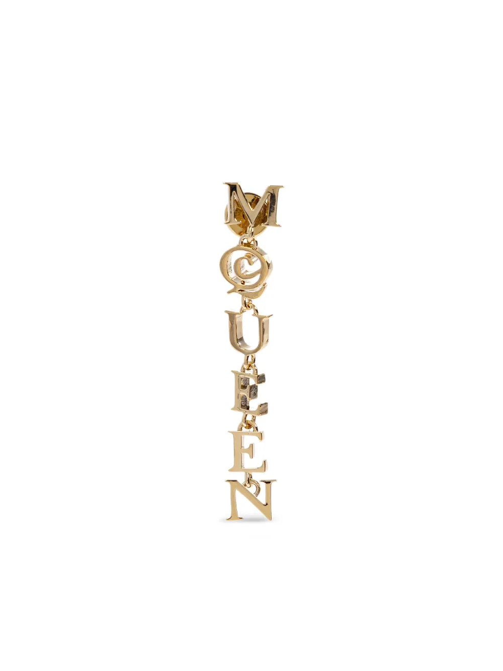 Alexander Mcqueen Pale Gold-finished Logo Pendant Earrings Accessories In Gold