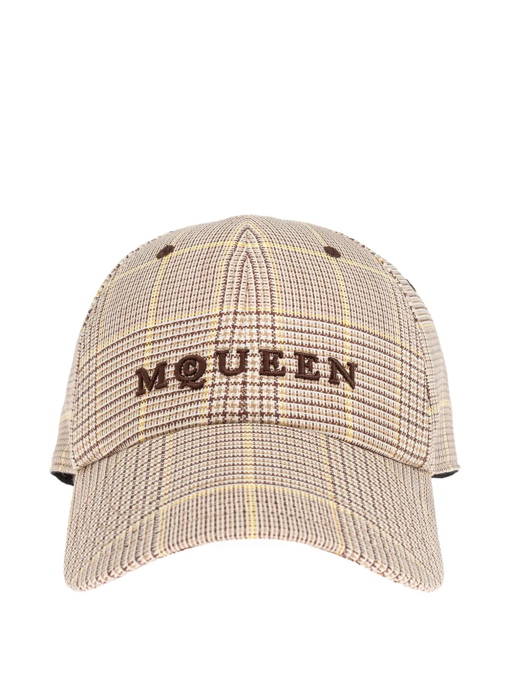 Alexander Mcqueen Checked Baseball Cap In Neutral