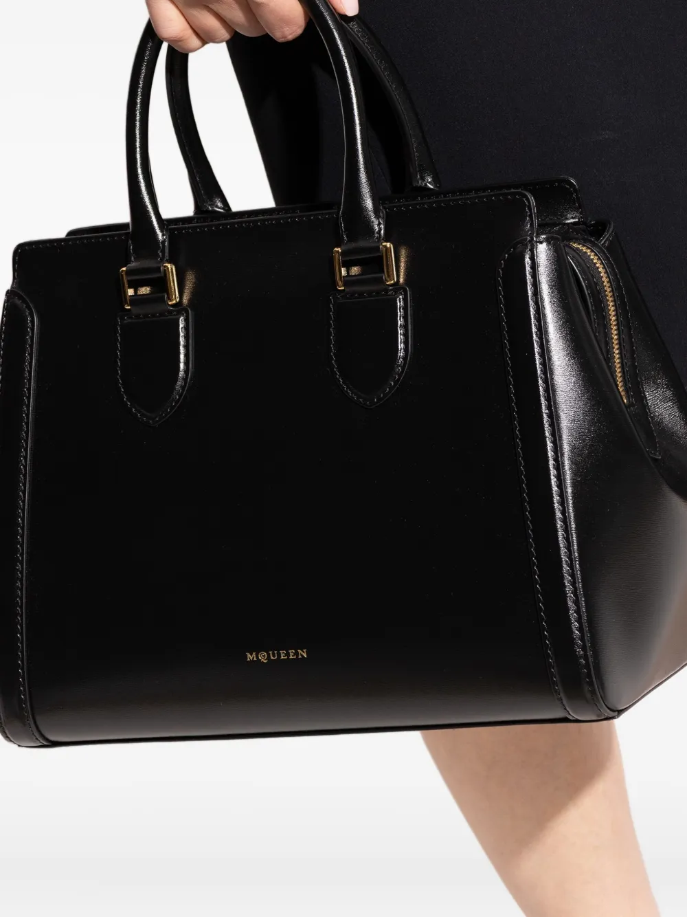 Alexander McQueen Leren shopper Zwart