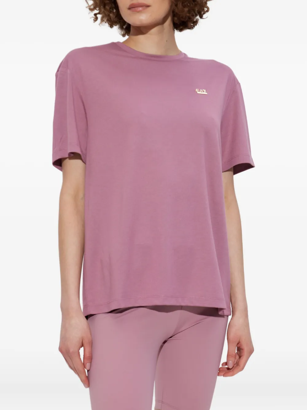 Ea7 Emporio Armani T-shirt met logoplakkaat Roze