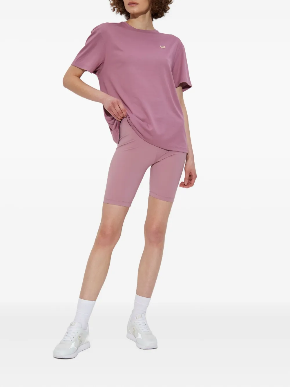 Ea7 Emporio Armani T-shirt met logoplakkaat Roze