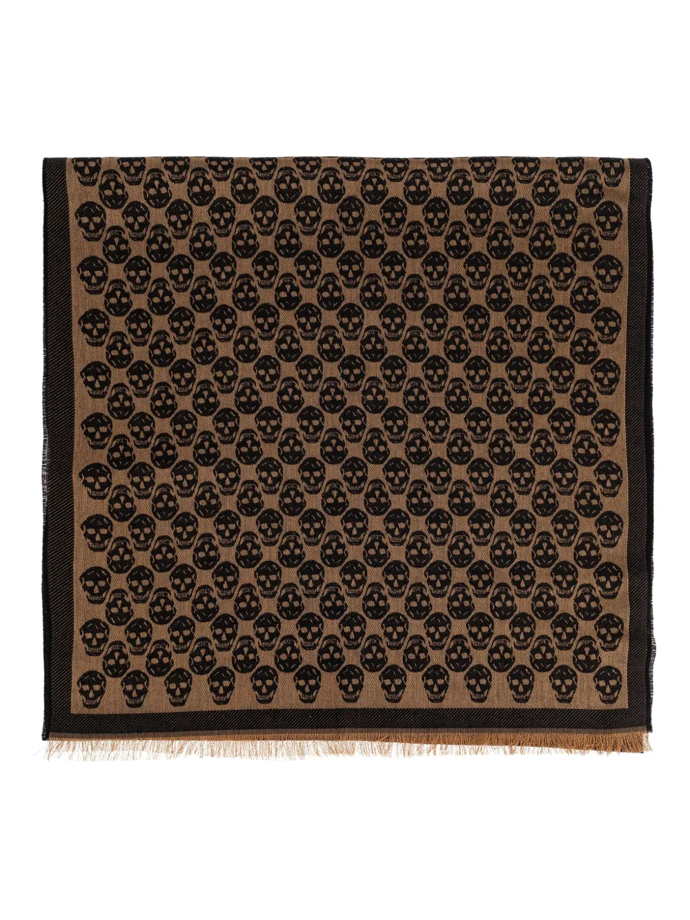 Alexander McQueen Sjaal met doodskopprint Bruin