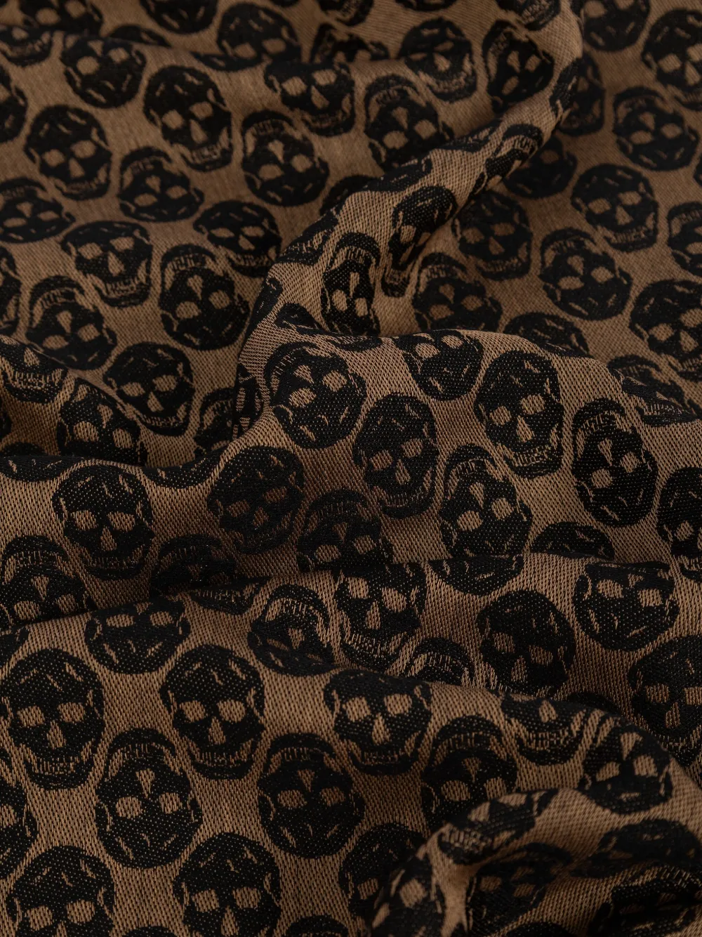 Alexander McQueen Sjaal met doodskopprint Bruin