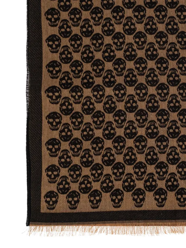 Alexander McQueen スカル スカーフ | ブラウン | FARFETCH JP