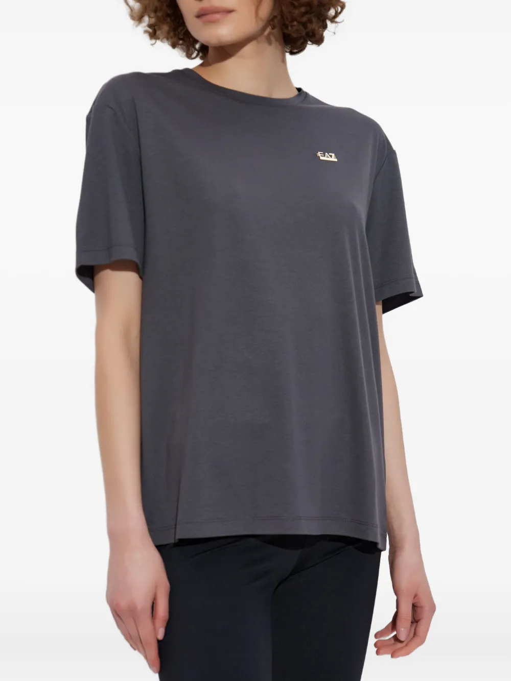 Ea7 Emporio Armani T-shirt met logoplakkaat Grijs