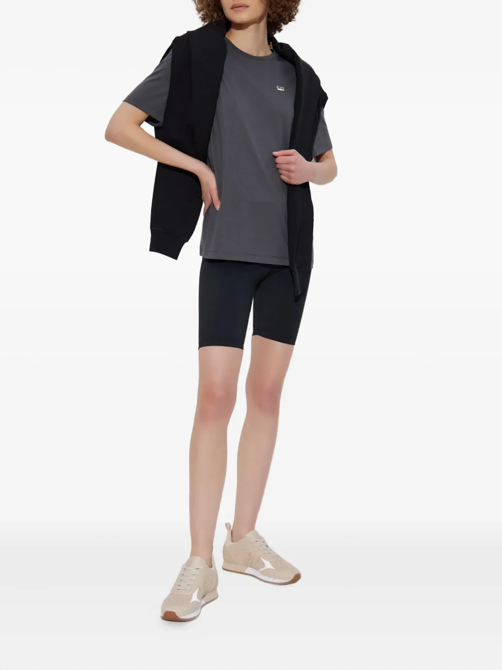Ea7 Emporio Armani T-shirt met logoplakkaat Grijs
