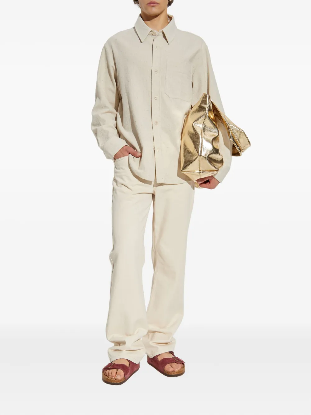A.P.C. Katoenen overhemd Beige