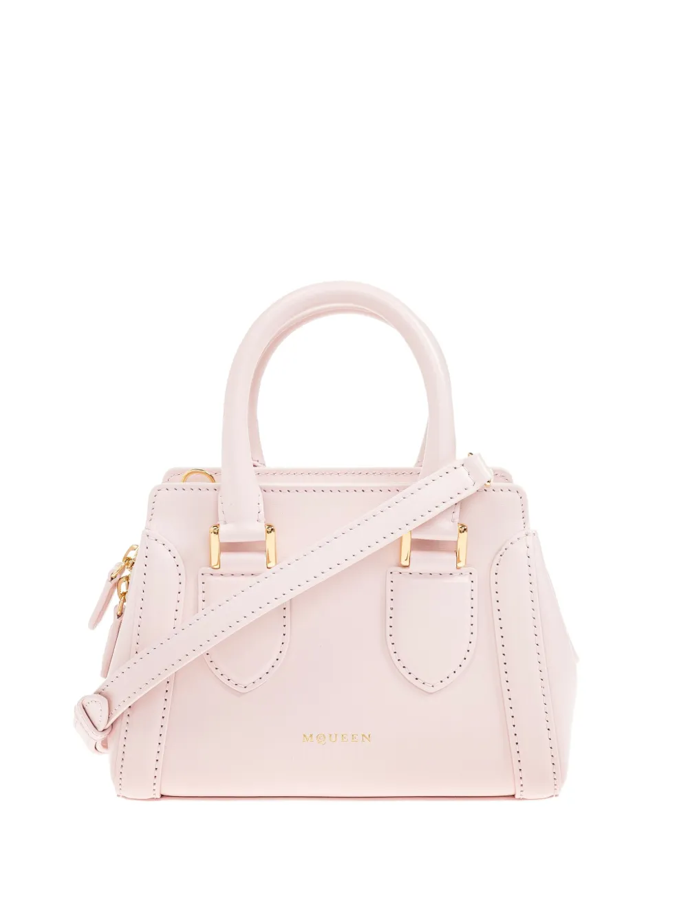 Alexander McQueen Kleine leren shopper Roze