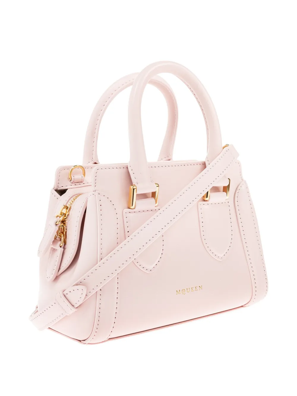 Alexander McQueen Kleine leren shopper Roze