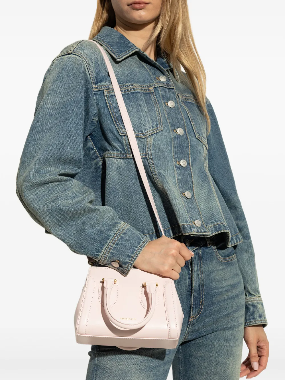 Alexander McQueen Bolsa tote mini de couro | Image 2