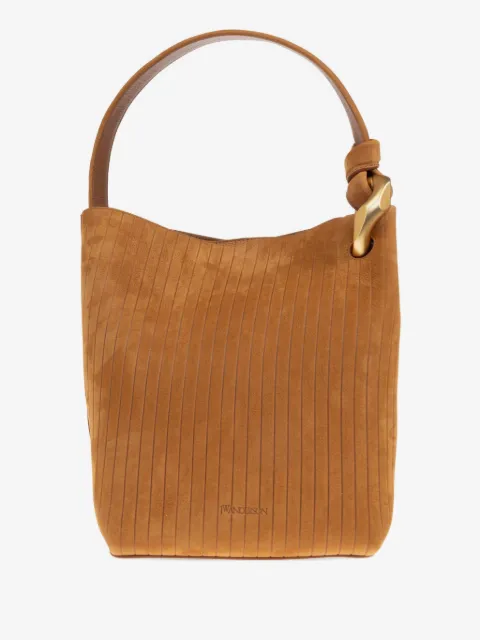 JW Anderson 데보스드 로고 레더 버킷 백