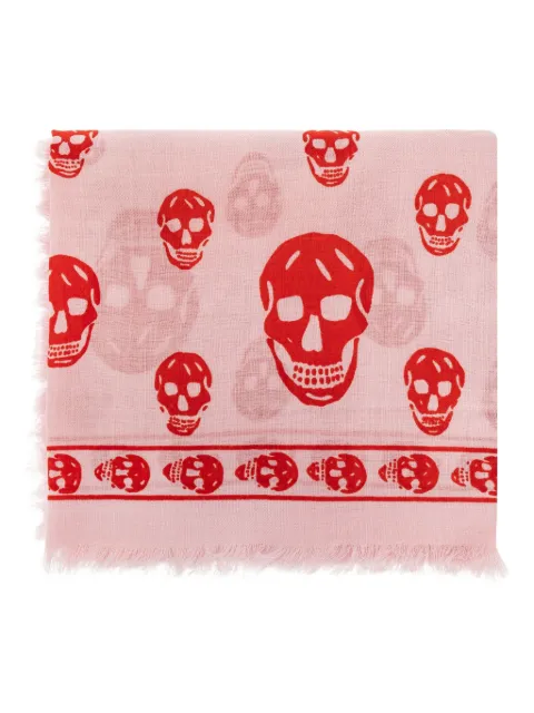 Alexander McQueen skull-print fringed scarf
