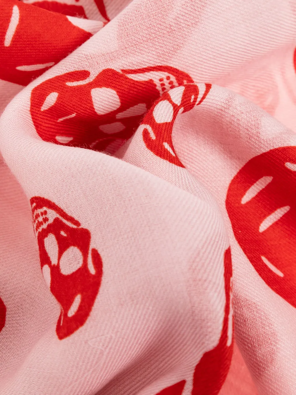 Alexander McQueen Sjaal met doodskopprint Roze