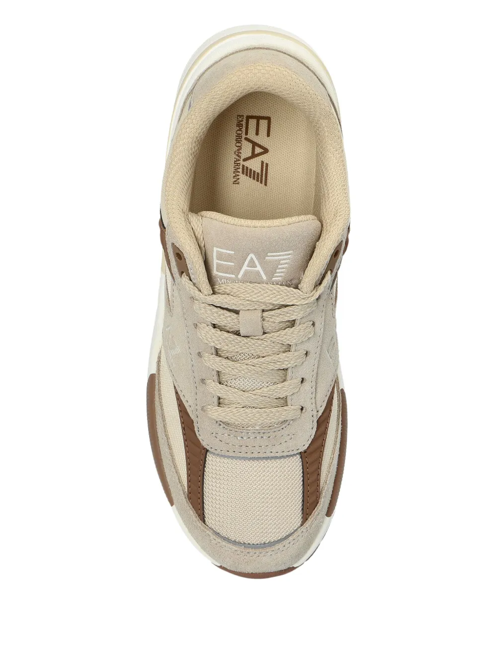 Ea7 Emporio Armani logo-embellished lace-up sneakers Neutrals