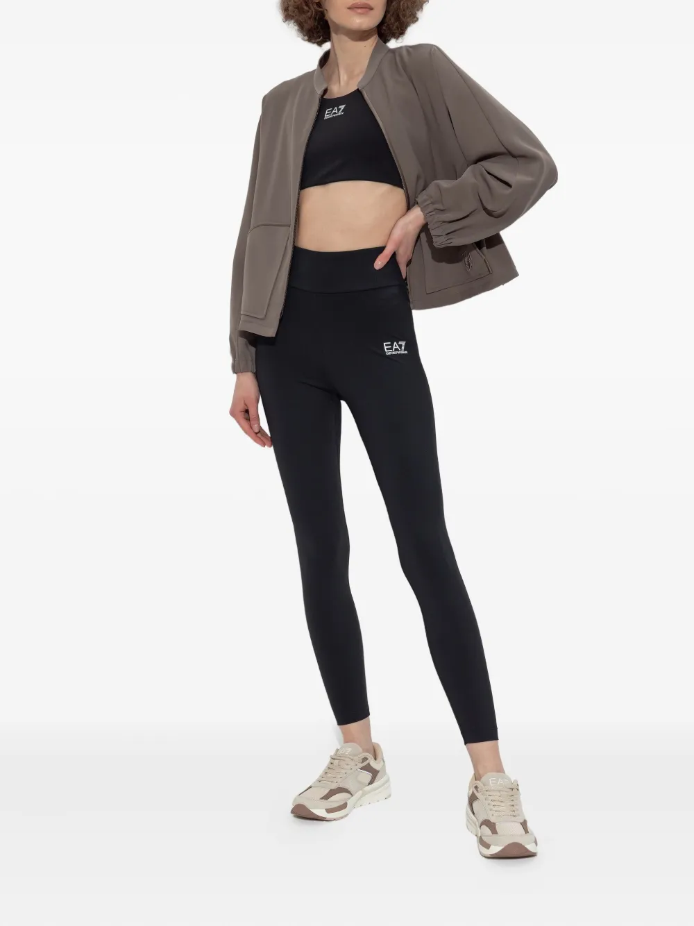 Ea7 Emporio Armani logo-embellished lace-up sneakers Neutrals