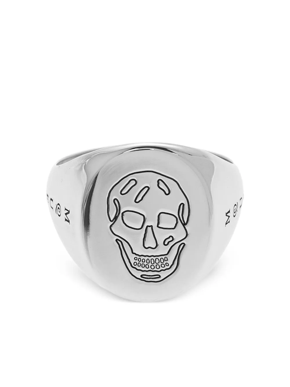 Alexander McQueen anillo de sello con calavera en relieve | plateado | Image 1
