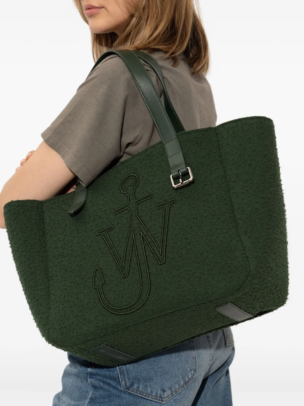 JW Anderson Shopper met logo-reliëf Groen