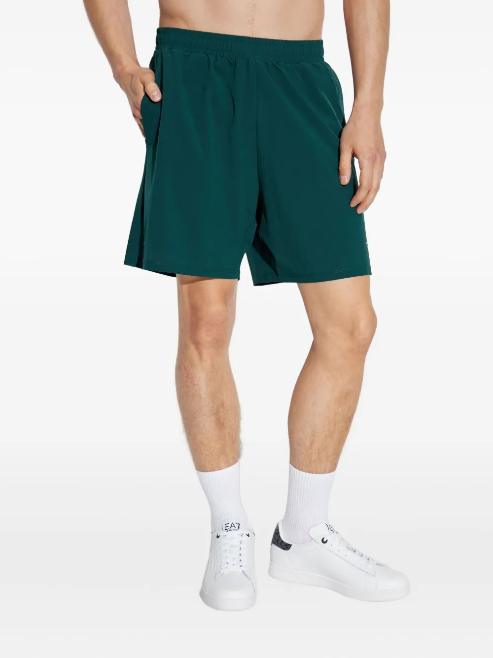 Ea7 Emporio Armani Trainingsshorts met logoprint Groen